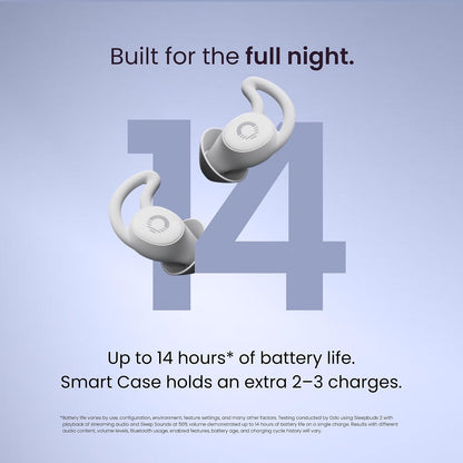 Ozlo Sleepbuds® 2 - Sleep Earbuds, Snoring & Noise Masking Headphones | All-Night Side-Sleeper Comfort, Ultra Small Fit, 14-hr Battery, 50+ Sleep Sounds, In-Ear Alarm, Reliable Bluetooth Connection