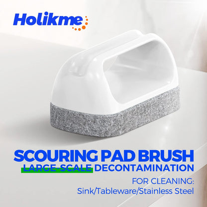 Holikme 7 Pack Cleaning Brush Scrub Brush Kitchen Brush for Floor,Green | Deep Cleaning Brush Set, Scrub Pads with Scraper Tip for Pool Walls, Bathroom, Grout, Floor, Bike, Tub, Shower