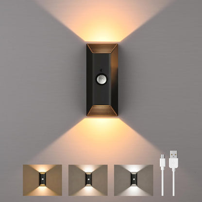 HOEOSE 2 Pack Motion Sensor Wall Light Rechargeable Wall Sconce with Remote | Battery Operated Wall Sconces, 3 Color Temps, Dimmable, Magnetic Wireless Wall Lamp for Hallway, Stair, Entryway, Renters
