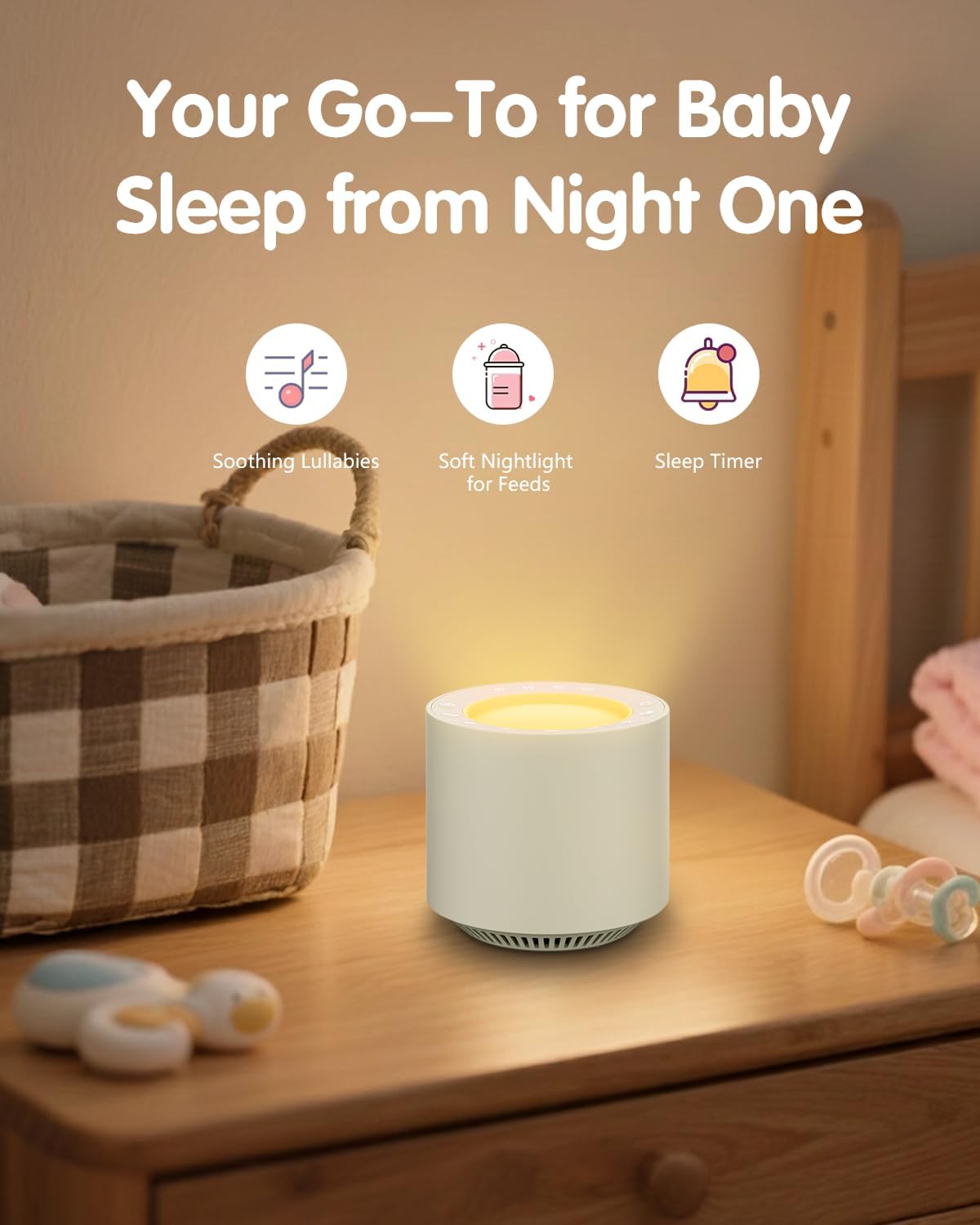 Red Light Therapy White Noise Sleep Sound Machine for Baby