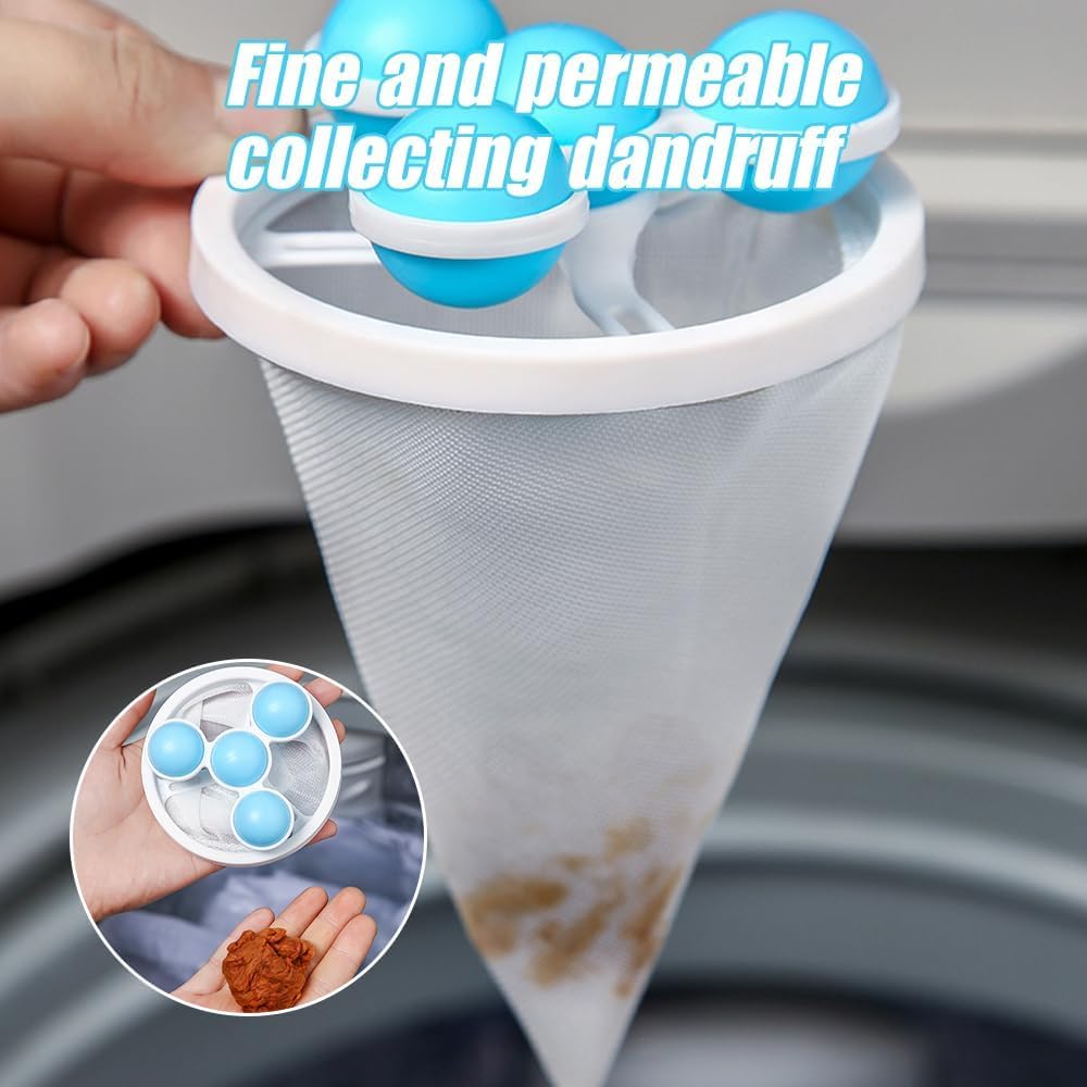 3PCS Washing Machine Lint Catcher, Floating Pet Hair Filter for Top Load Washer, Reusable Floating mesh lint Catcher collects pet Hair, lint and fibers During Washing Fits Most washers (Mix)