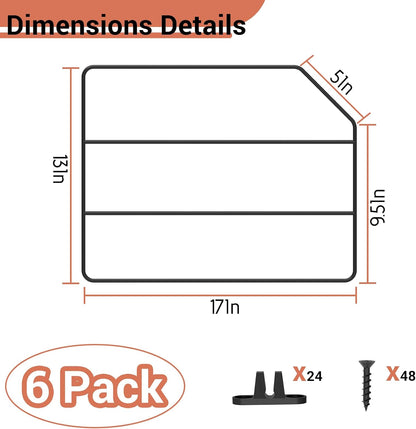 Baking Sheet Organizer Set of 6，17"x13" Vertical Tray Dividers for Kitchen Cabinets，Black Metal Cabinet Divider，Metal Wire Storage for Pans, Baking Trays and Cookware