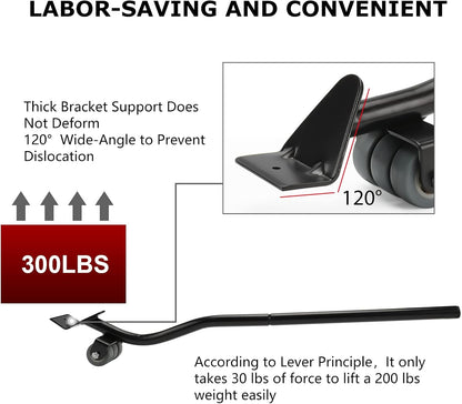 Furniture Moving Set for Hard Floor Surfaces, Move Heavy Furniture Quickly & Easily,(1 Lifter Tool & 4 Heightening Block)