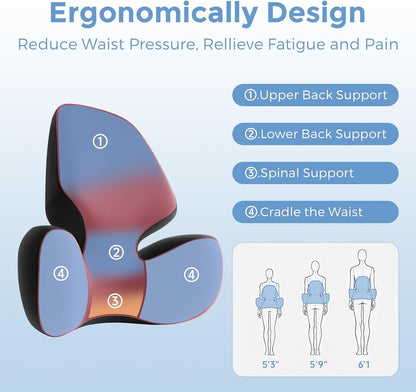 BEBAS Lumbar Support Pillow for Car, Memory Foam Back Cushion for Driving