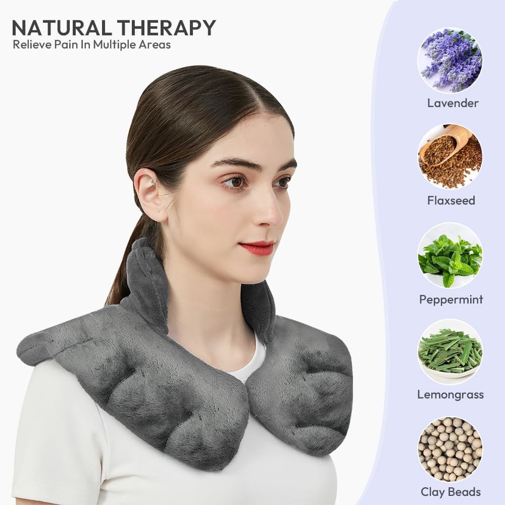 Microwave Heating Pad for Pain Relief, 8 x 18 Grey