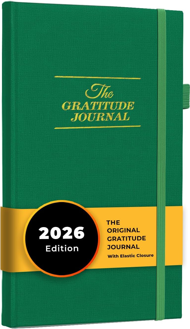 The Gratitude Journal 2026: Daily Gratitude Practice to Inspire Thankfulness, Mindfulness, Positivity, Happiness, Upgraded with Pen Holder, Inner Pocket & Elastic Closure Band (Beige)