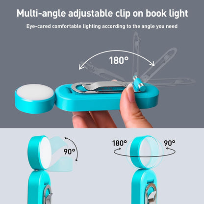 VAVOFO USB Rechargeable Bookmark Reading Light, Blue Light Blocking Amber LEDs for Bedtime Reading - Clip On, 9 Lighting Modes