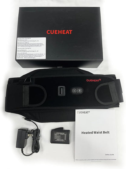 CUEHEAT Heated Waist Belt with Vibration - Cordless Lower Back Heating Pad