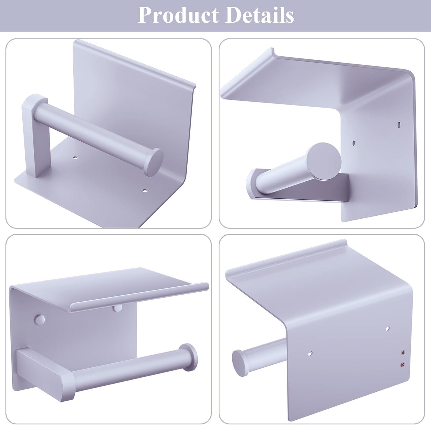 Toilet Paper Holder with Shelf Wall Mounted Toilet Paper Roll Dispenser | Heavy Duty Stainless Steel Brushed Nickel
