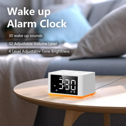 3-in-1 Sound Machine White Noise Machine Dual Alarms 12 Color Night Lights 30 Soothing Sounds 15 Wake Up Sounds 32 Volume for Baby Adults Kids Sleep Timer Memory Function Backup Battery Alarm Clock