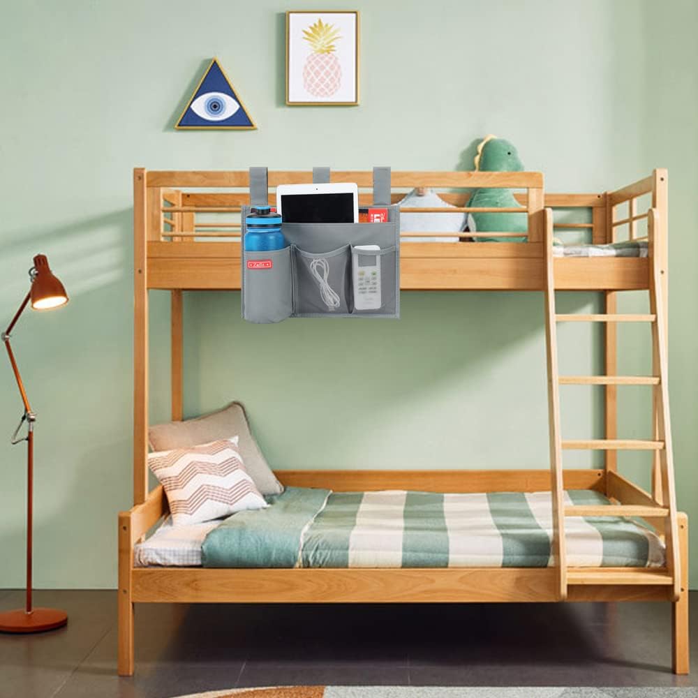 Zafit Hanging Bedside Caddy, Bedside Storage Organizer for Magazine, Phone, Remote control (Classic4 Pockets-Black)