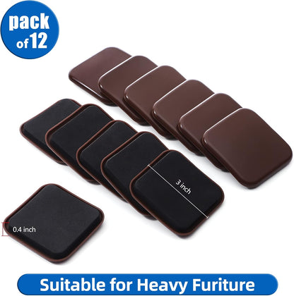 Furniture Sliders, 8pcs 4.7 inch Square Sliders for Furniture on Carpet, Heavy Duty Furniture Movers Sliders - Protect The Surface of Carpet, Easily Move Any Items!