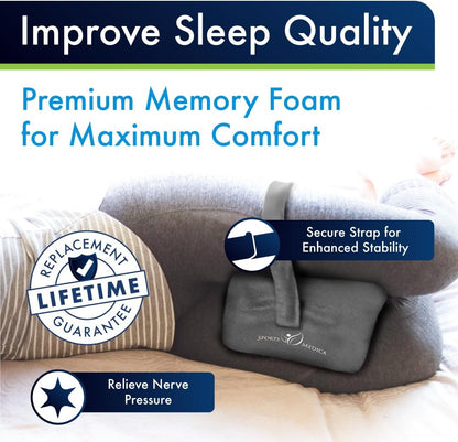 Sports Medica Doctor Developed Knee Pillow for Side Sleepers - Washable Cover Memory Foam Leg Pillow for Side Sleeping - Between Knee Hip Cushion