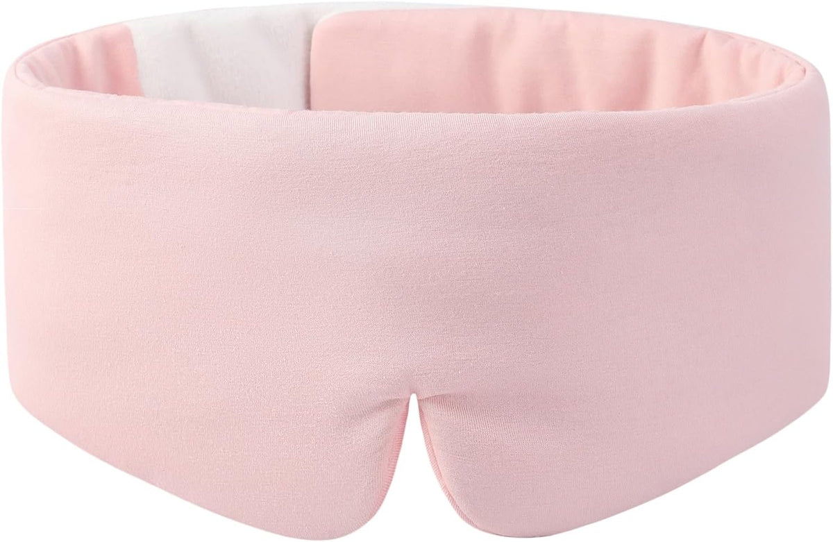 ALASKA BEAR Wraparound Style Organic Cotton Eye Mask with Padded Nose, Big Wide Headband and Large Coverage Ear Muff Sleeping Mask with Bottom Flap for Full Blackout, Dark Grey