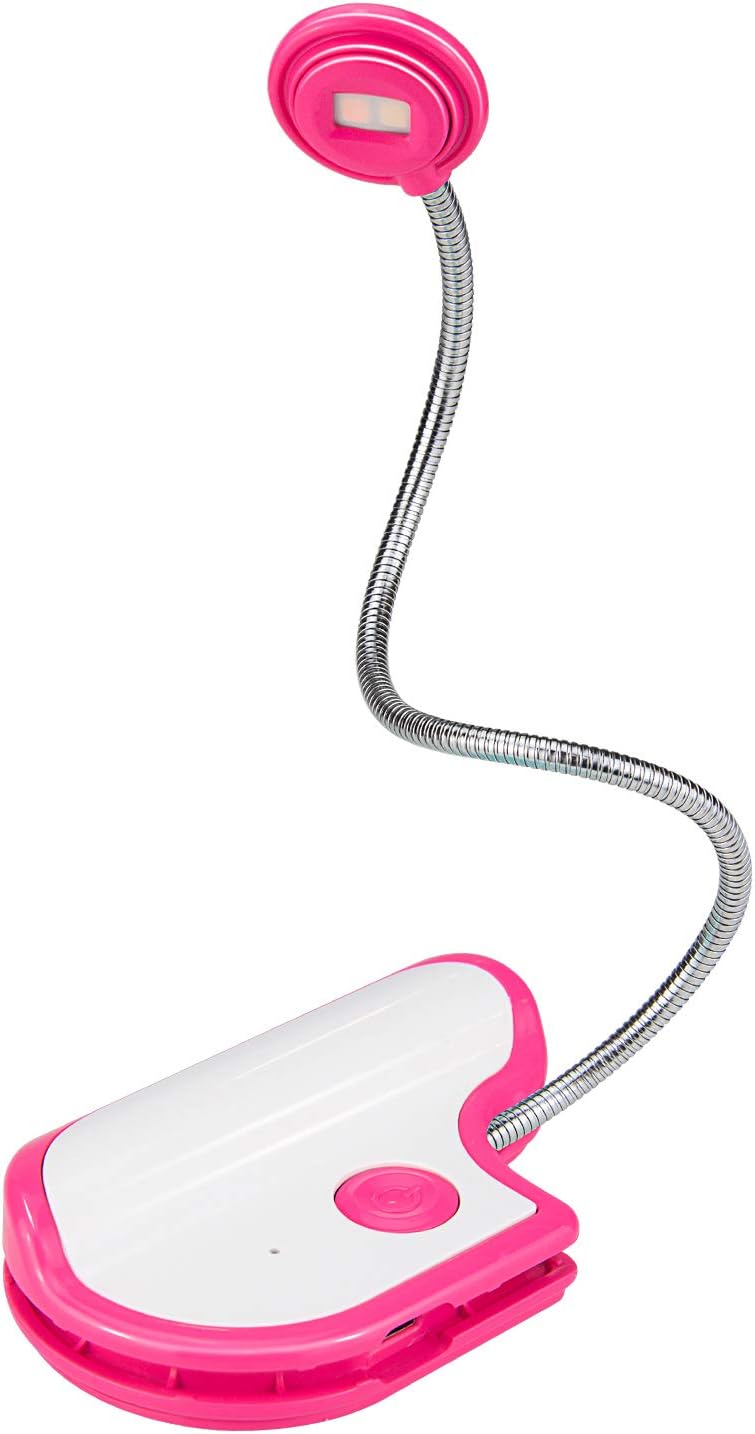 BIGMONAT Rechargeable Book Reading Light in Bed,Dimmable Warm/White Book Light for Kids,Multi Colors Portable LED Reading Lamp with Rotary Light Neck,Wireless Clip on Reading Light for Student(Green)
