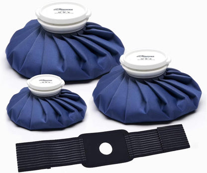 BICAREE Ice Pack for Injuries Reusable, Ice Bags Hot Water Bag for Hot & Cold Therapy and Pain Relief with Cover, No-Leak Elastic Breathable Ice Bag, Size 9"