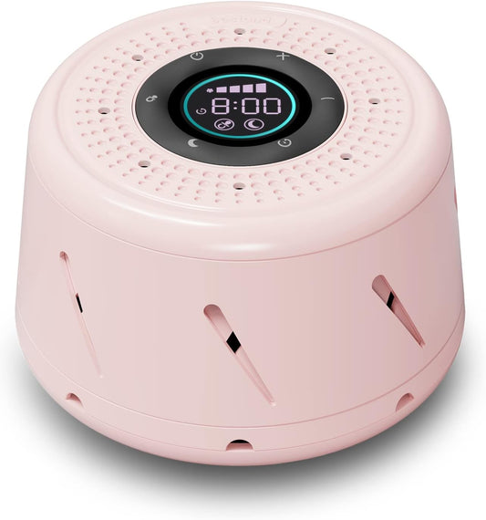 Real Fan White Noise Machine Sleep Sound Machine with Smart Mode, Timer & LED Display for Better Sleep, Office Privacy, Travel & Baby (White)