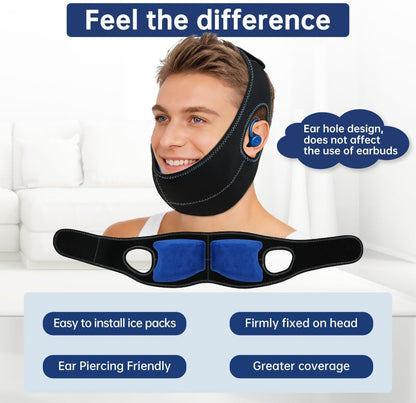 Wisdom Teeth Ice Pack Head Wrap Jaw Face Ice Pack with 4 Gel Packs