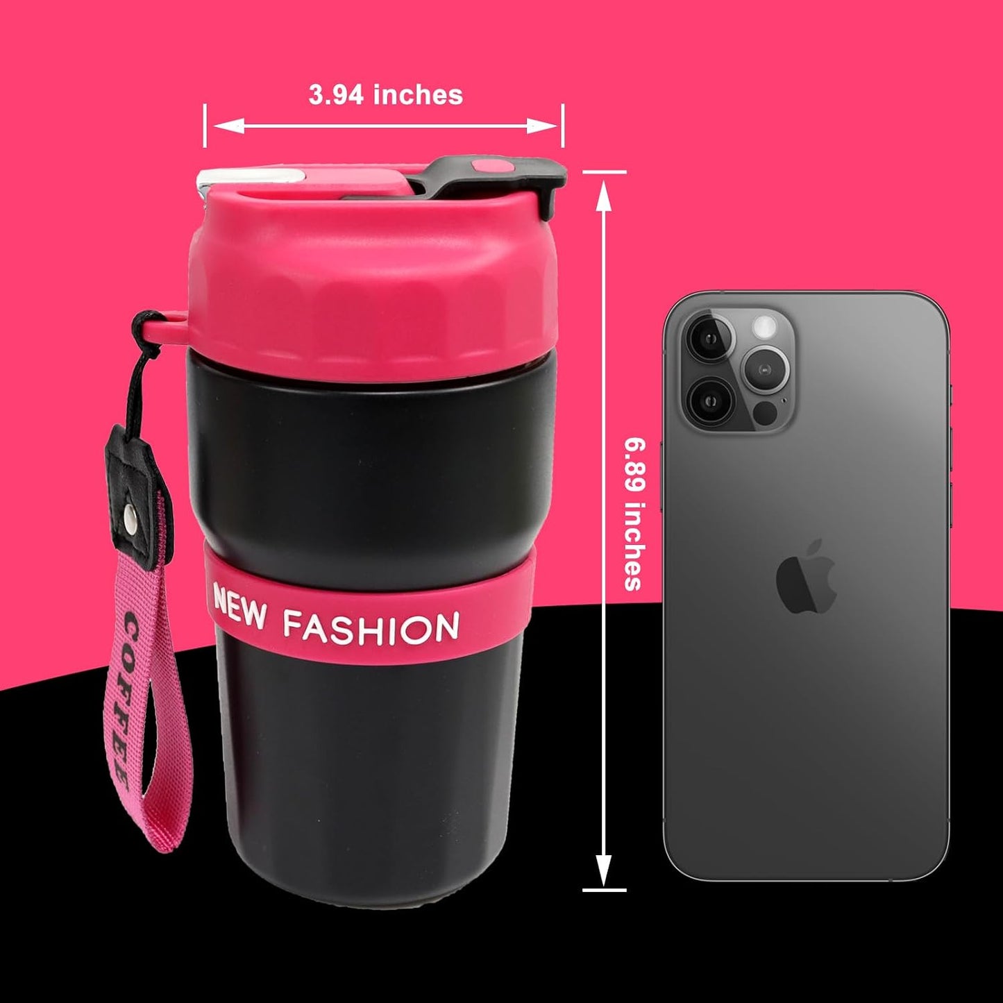 Portable 16OZ Insulated Tumbler with Magnetic Tea Infuser, Water Bottle | Stainless Steel, BPA-Free, Magnetic Detachable Strainer, One-Touch Brewing, For Loose Leaf Tea, Gift for Men & Women
