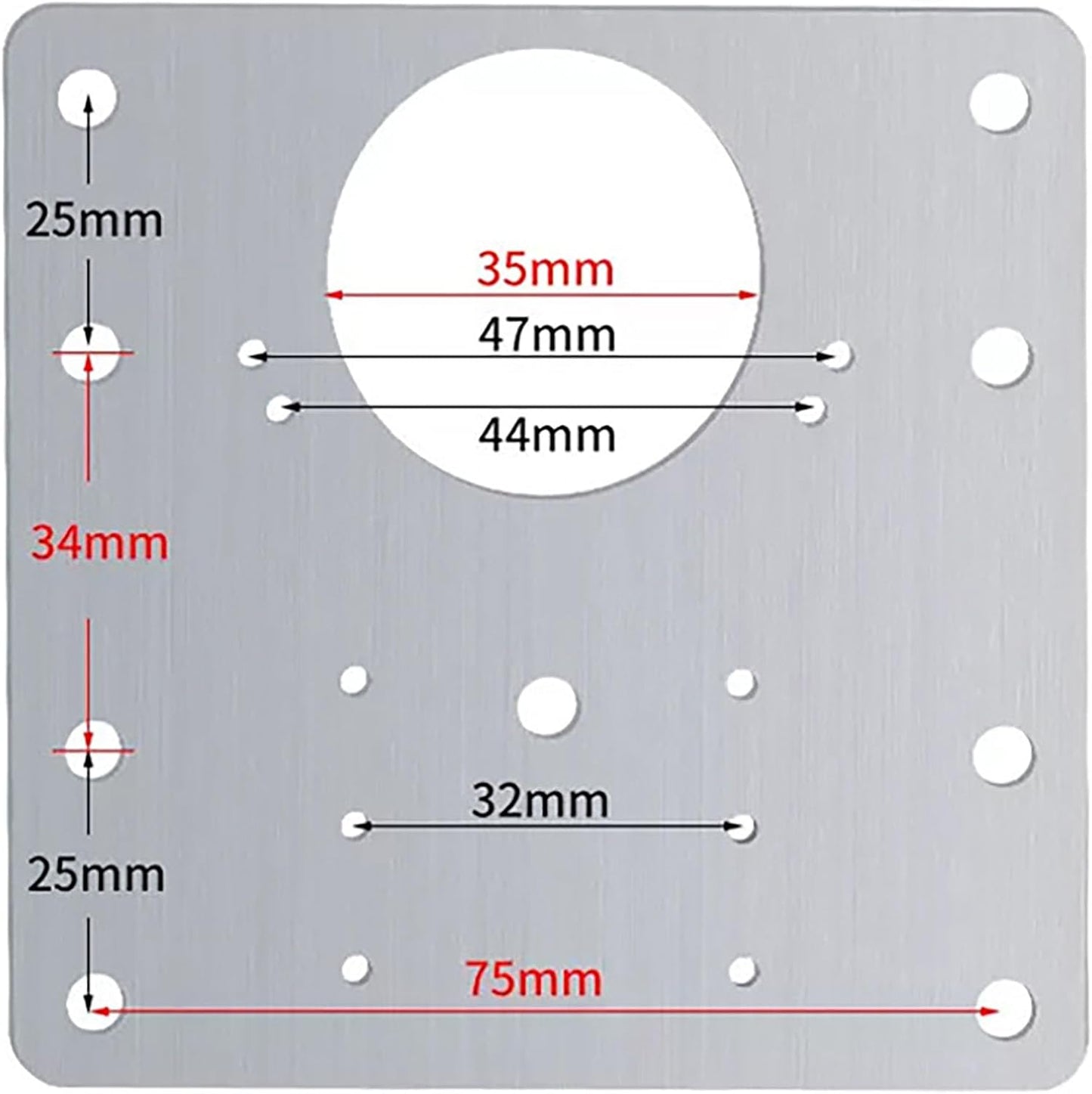 8 Pcs Hinge Repair Plate, 3.5 Inch x 3.5 Inch Stainless Steel Cabinet Door Panel Reinforcement Plate for Installation and Repair of Hinges (8)
