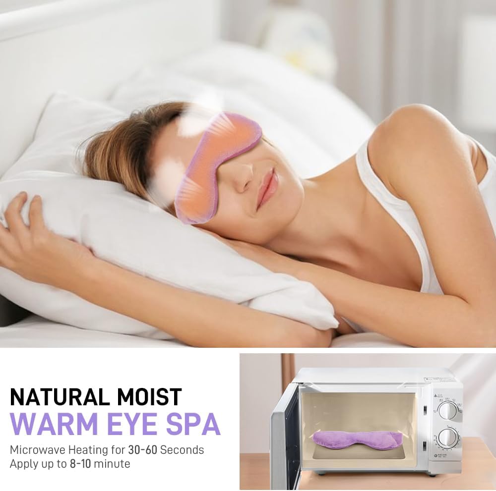 Weighted Eye Pillow for Yoga, Moist Heat Mask for Dry Eyes(Purple)