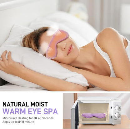 Weighted Eye Pillow for Yoga, Moist Heat Mask for Dry Eyes(Purple)