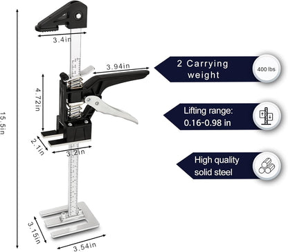 [Upgrade] Labor Saving Arm Jack 2 Pack,15.5 Inch Stainless Steel Furniture Lifts with Handbag,Hand Furniture Jack Lifter Tool for Installing Cabinets,Flooring&Windows,Load 440LBS