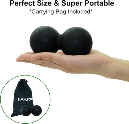 Hard Peanut Massage Ball, Double Lacrosse Massage Ball. Deep Tissue Massage Roller Mobility Ball for Physical Therapy Myofascial Release Muscle Relaxer Acupoint Massage (Blue) | Mobility Massager Tool for Deep Tissue Physical Therapy Myofascial Release