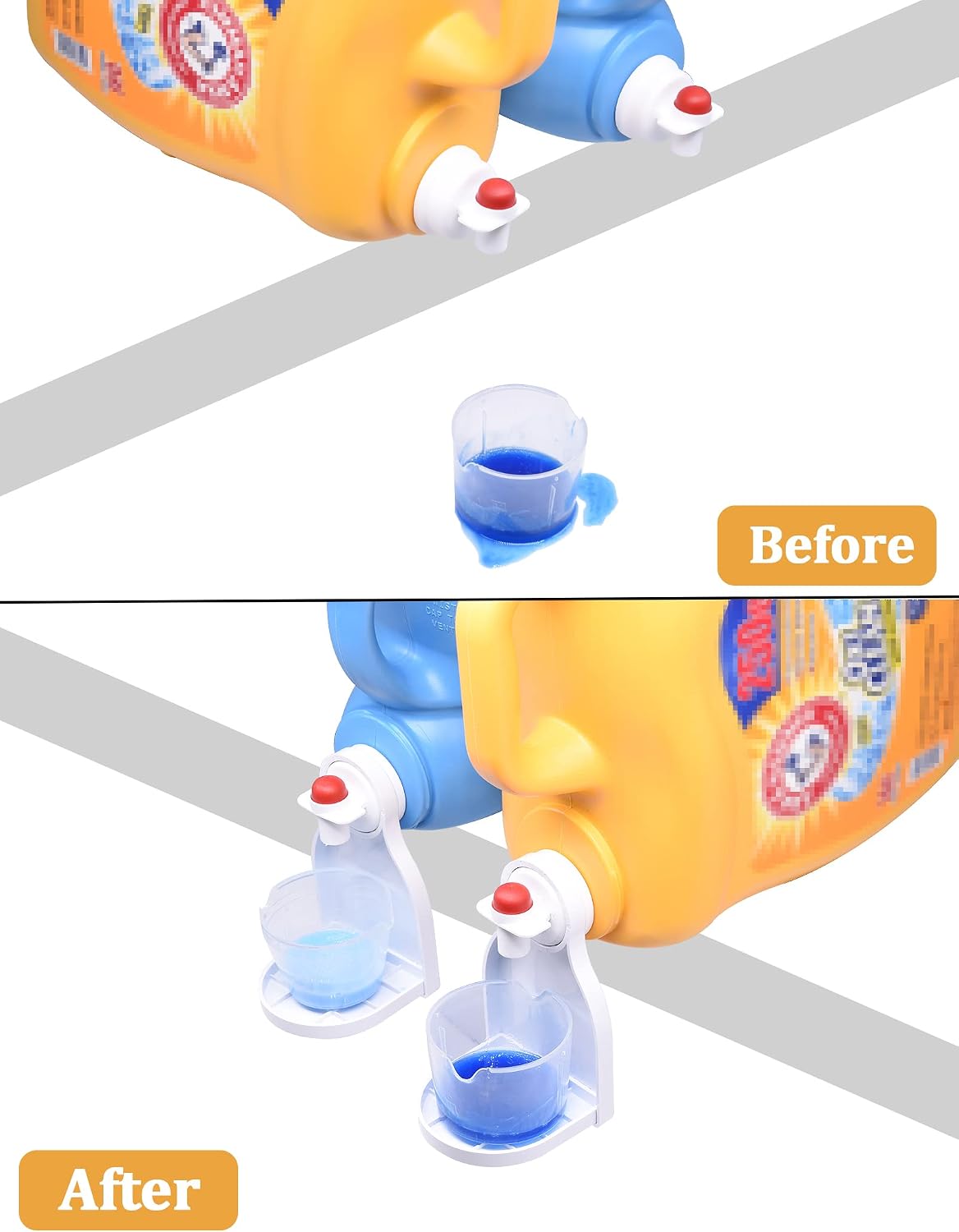 Laundry Detergent Cup Holder, Drip Tray Catcher for Laundry Fabric Softener, No more mess and drips