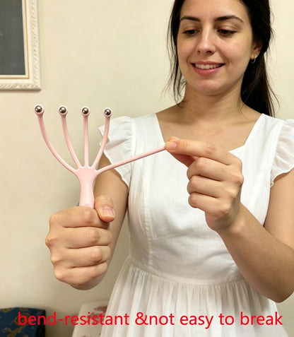 Ryoma Scalp Massager, Protable Hand Held SPA Head Massager for Deep Relaxation & Stress Reduction in The Office Home SPA Father's Day and Mother's Day Gifts Pink+Blue(2-Pack)