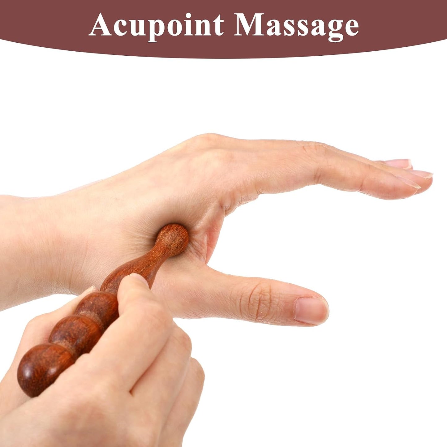 2Pcs Sandalwood Acupressure Pen, Relaxing Body Hand & Foot | Acupuncture Pen Massage Tool, Reflexology Wooden Foot Massager Roller, Pressure Point Stick Tool