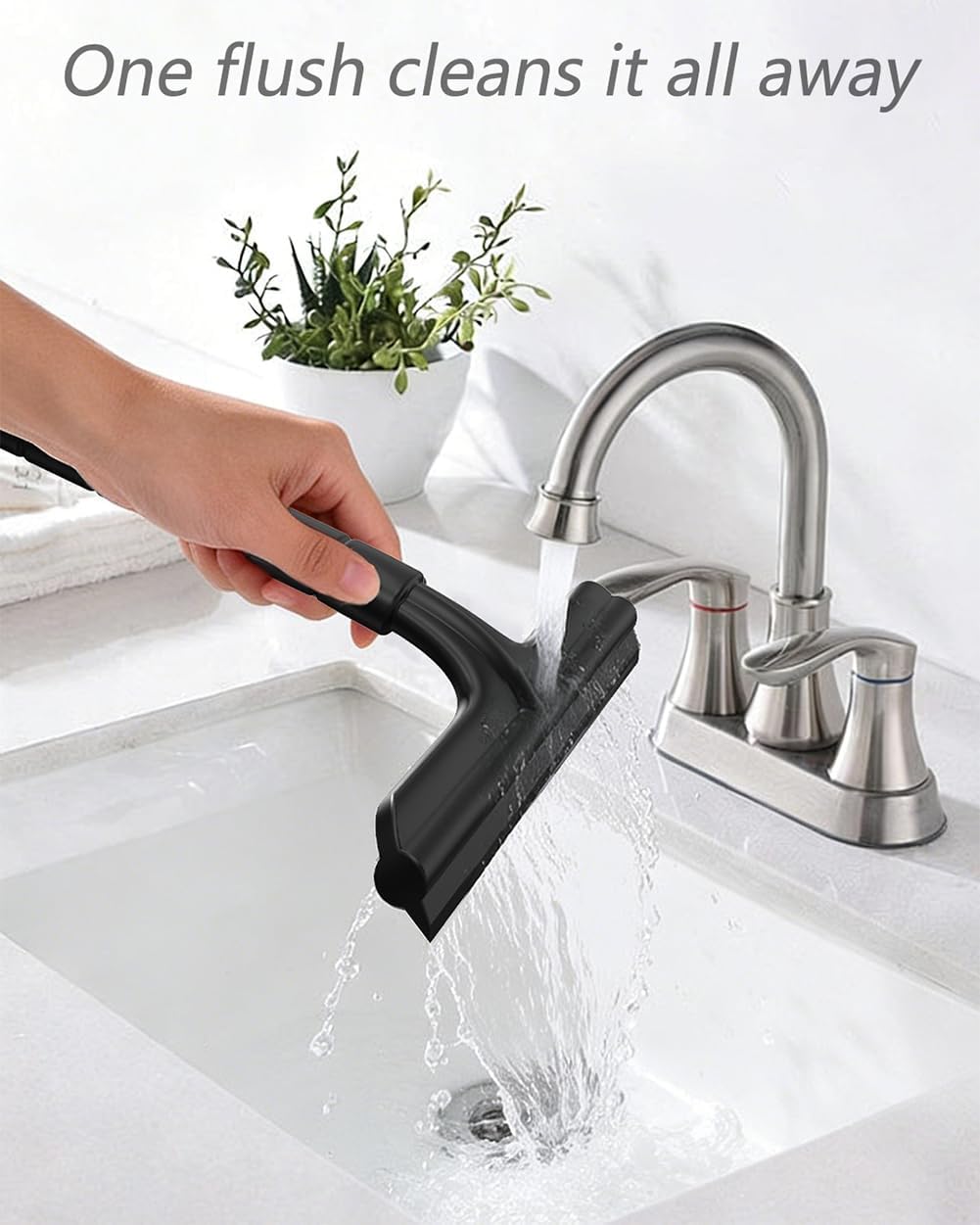 Shower Squeegee for Glass Doors, 8 Inch Bathroom Squeegee for Shower Glass | Silicone Rust-Proof, Streak-Free No Squeak, Shower Door Squeegee with Hook for Shower Glass, Tile Walls, Mirror, Windows, Car