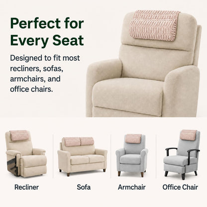Memiss Recliner Pillow Soft Corduroy Neck Pillow for Recliner (Khaki) | Corduroy cover, PP cotton fill, anti-slip dots, hook and loop fastener, removable washable cover, recliner sofa car chair