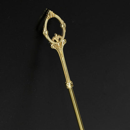 Shoe Horn Long Handle Brass Metal 24 inch ，Horse Head Decoration Shoe Horn for woman- Durable and Sturdy