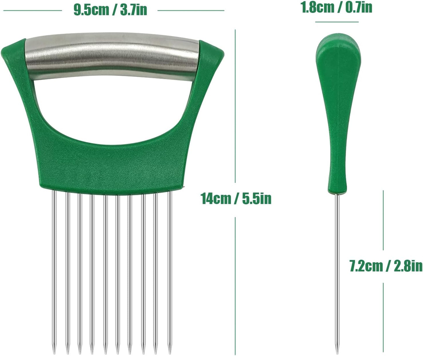 Stainless Steel Onion Holder for Slicing,Onion Slicer Holder,Kitchen Gadget | Green Onion Slicer Holder, Onion Cutter for Slicing of Onions, Tomatoes, Avocados, Eggs and Other Vegetables