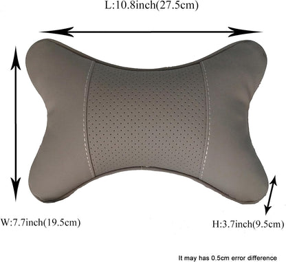2 Packs Car Neck Pillows, Dual-Side PU Leather Car Headrest with Fiber Filling, Universal Soft Neck Support Pillow for Car, Home & Office (Black)