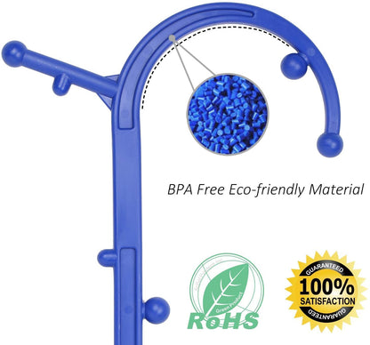 Back Massager Hook, Trigger Point Therapy Cane Massage Self Back & Neck Massager for Deep Pressure & Myofascia Pain Relief Massage Stick Blue