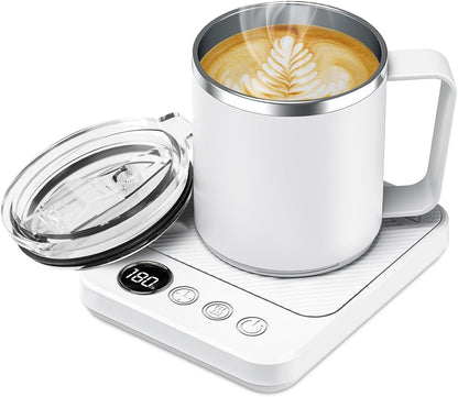 Felibeaco Coffee Mug Warmer & Mug Set for Desk, Smart Coffee Cup Warmer with 16oz Heated Mug, Cup Heater with Auto Shut Off for Office/Home, Coffee Gifts for Women/Men/Dad on Father‘s Day, Red