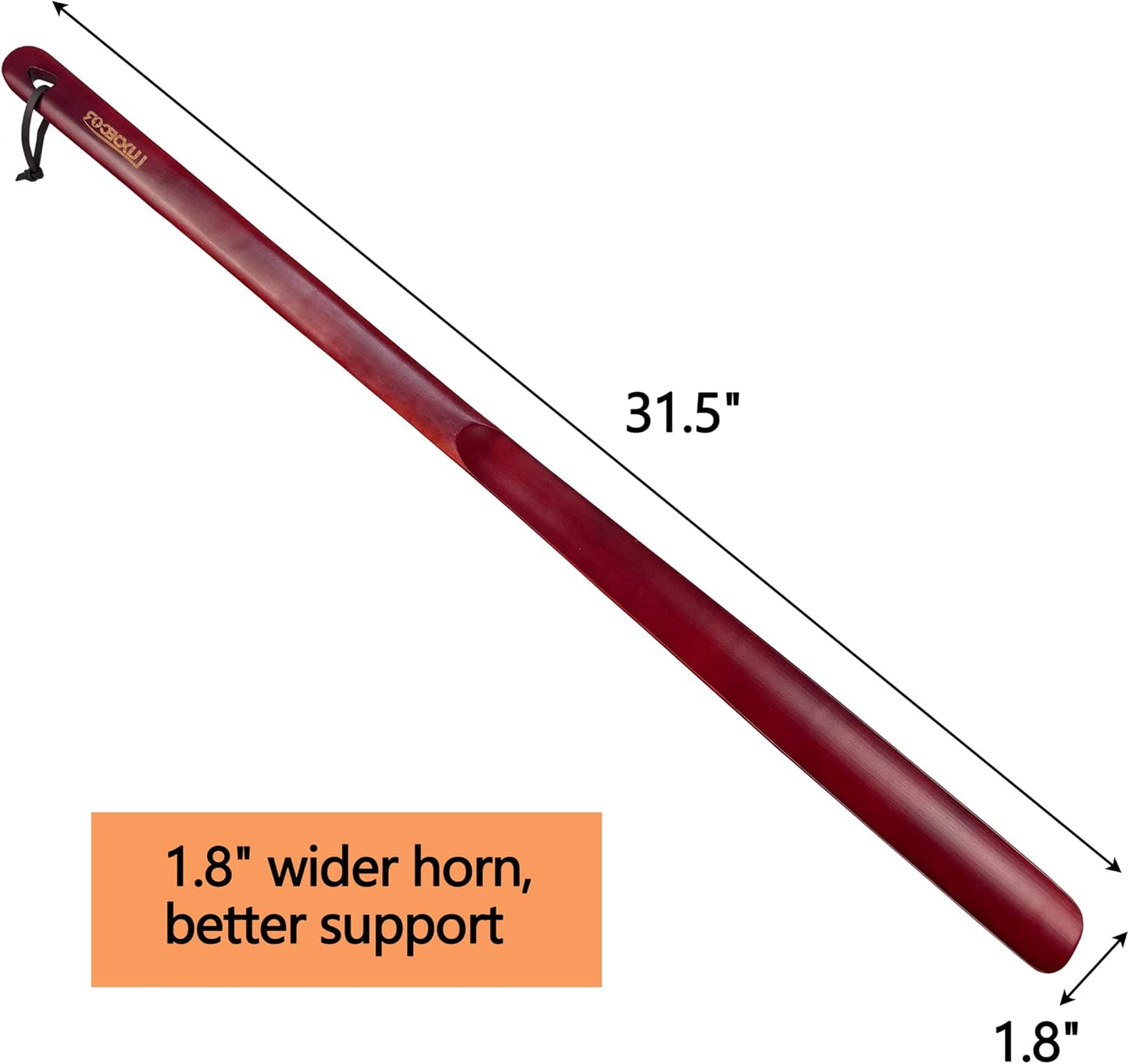 Luxdecor Long Handled Wooden Shoehorns-24in Wooden Long Handle Shoe Horn for Seinors Men Boot Jack Shoe Helper for Women