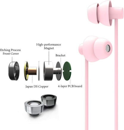 MAXROCK Sleep Earbuds,Ultra Soft Lightweight Sleep Earphones Headphones with Volume Control and Mic for Insomnia, Side Sleeper, Snoring, Air Travel, Meditation & Relaxation (Acid Blue)