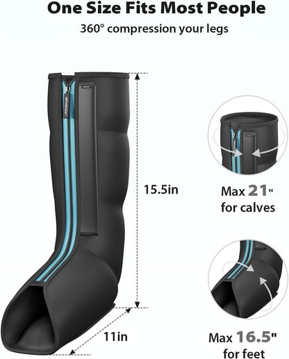 CINCOM Leg Massager for Circulation and Pain Relief, FSA - HSA | Air Compression Massager for Foot and Leg 3 Modes 3 Intensities Helpful for Lymphedema Edema Restless and Relaxation