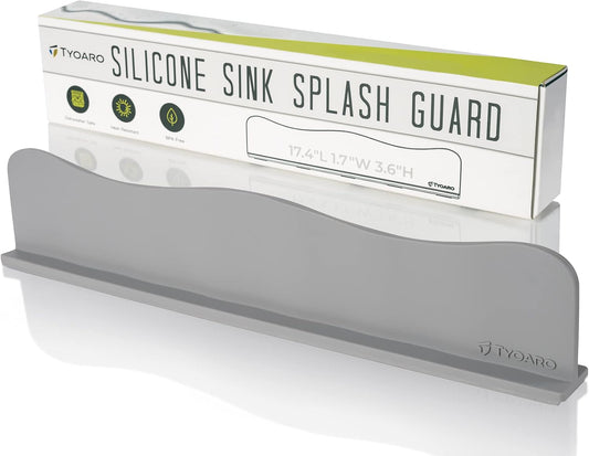 TYOARO Sink Splash Guard Behind Faucet for Kitchen, Silicone Non-Slip Base
