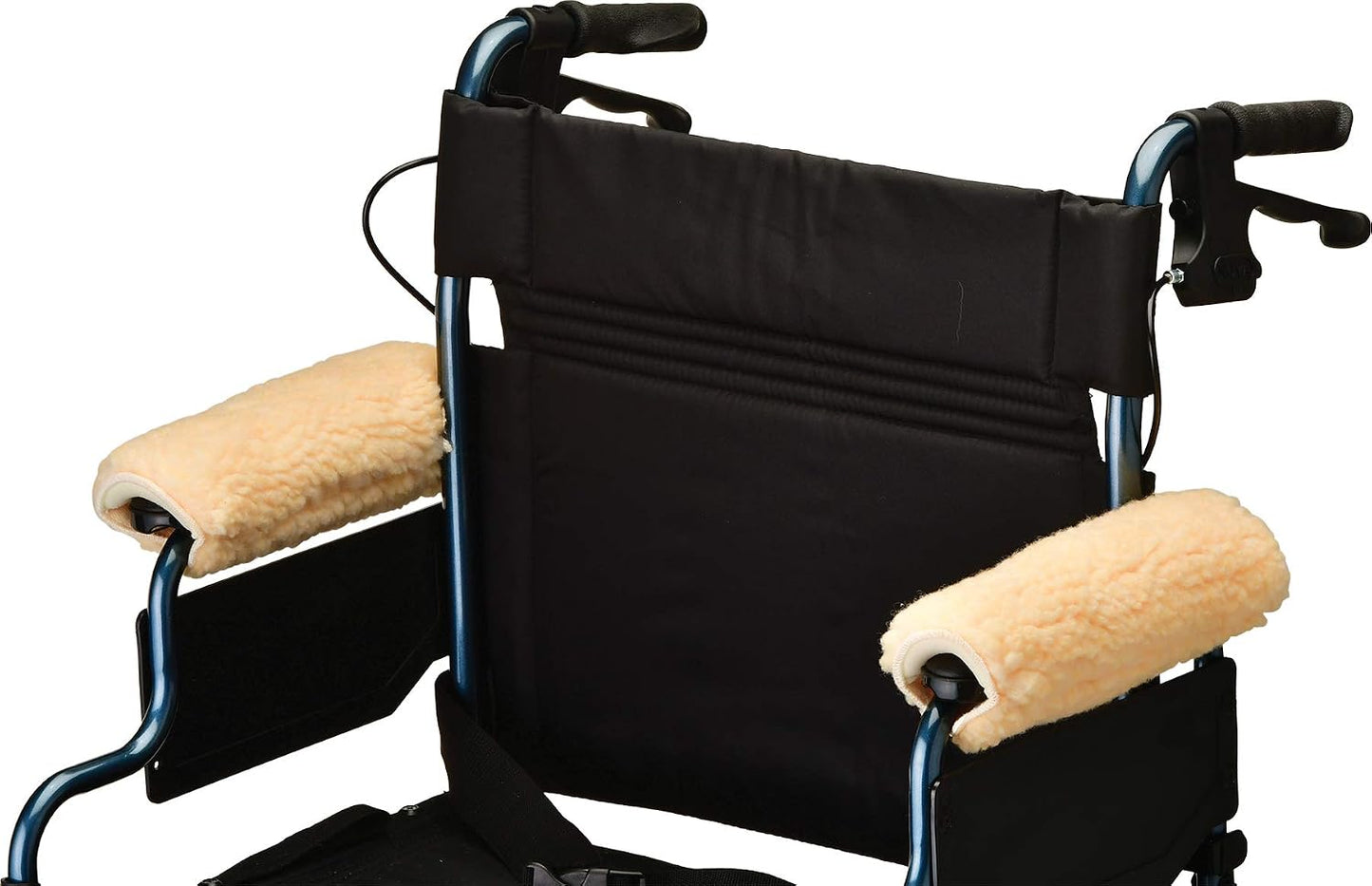 Nova Sheepskin Fleece Armrest Covers for Wheelchairs, Transport Chairs & Arm Chairs, Universal Fit, Washable, One Pair