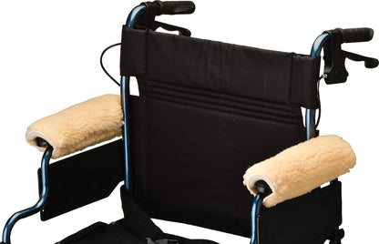 NOVA Sheepskin Fleece Armrest Covers for Wheelchairs, Transport Chairs & Arm Chairs, Universal Fit, Washable, One Pair