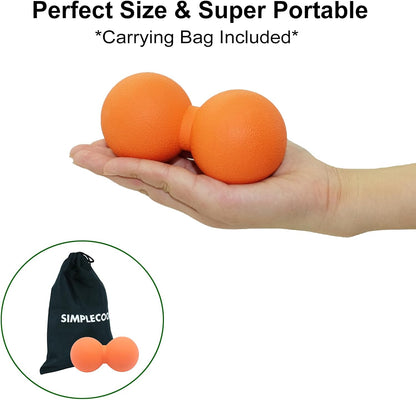 Hard Peanut Massage Ball, Double Lacrosse Massage Ball. Deep Tissue Massage Roller Mobility Ball for Physical Therapy Myofascial Release Muscle Relaxer Acupoint Massage (Blue) | Mobility Massager Tool for Deep Tissue Physical Therapy Myofascial Release
