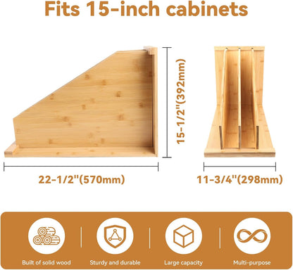 Upgraded Tray Dividers for Cabinets,15in Hx22in Dx12in W, Kitchen Cabinet Tray Divider for Pans, Lids, Pot And Pan, Cookie Sheet. with 3 Dividers,Keeping The Kitchen Organized（1）