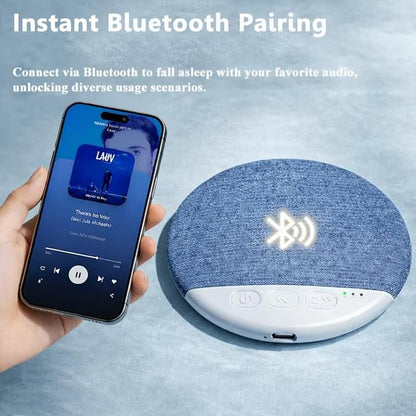Under Pillow Speaker for Sleeping, Mini Bone Conduction Bluetooth Sleep Aid, Stereo Bass, Volume Control, TF Card Support, Plastic, Battery Powered, Blue