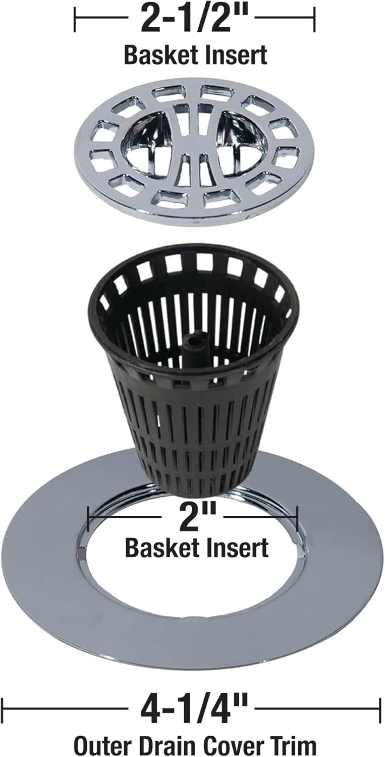 Danco Shower Hair Catcher Baskets, 6-Pack, Black (10739P)