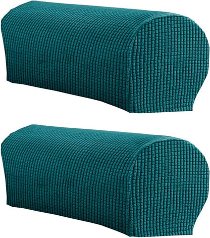 LINGXIYA Stretch Plush Armrest Covers, Spandex Armrest Slipcovers, Set of 2