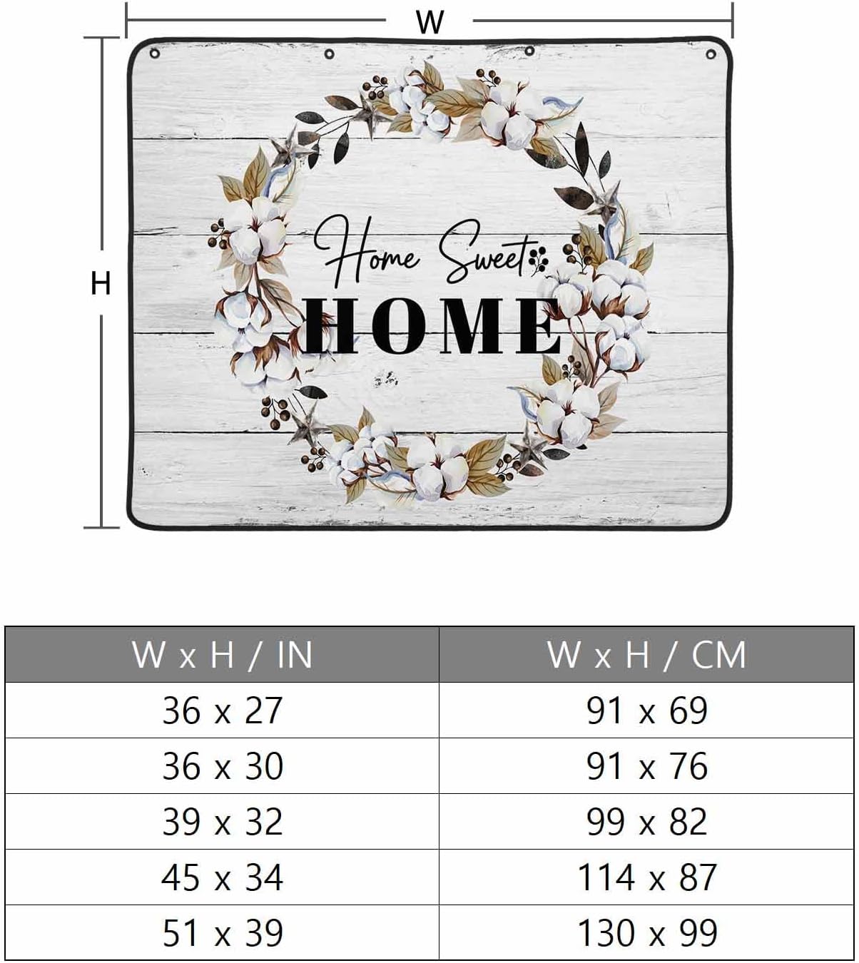 Farmhouse Wreath Magnetic Fireplace Cover,Fireplace Draft Blocker,Sweet Home Rustic Plants Texture Grey Wood Fireplaces Blanket for Heat Loss/Cold Air,Fireplaces Draft Stopper Cover for Inside 36"x30"